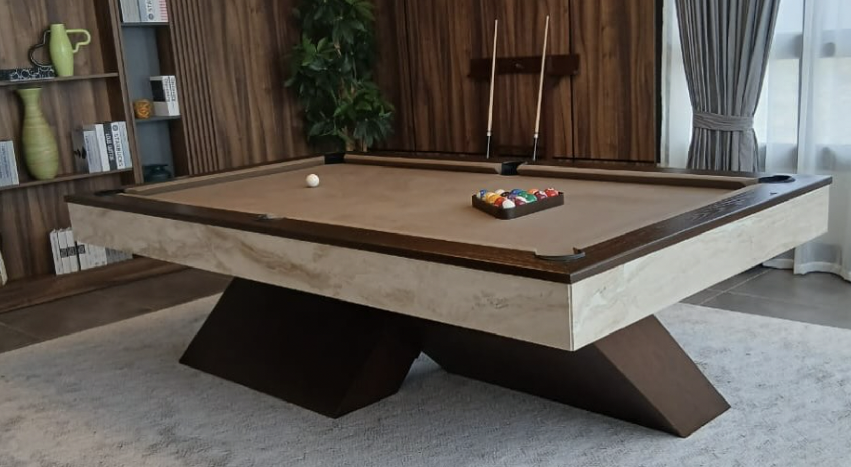 Marble – Beige, Geometric Base, Camel Cloth